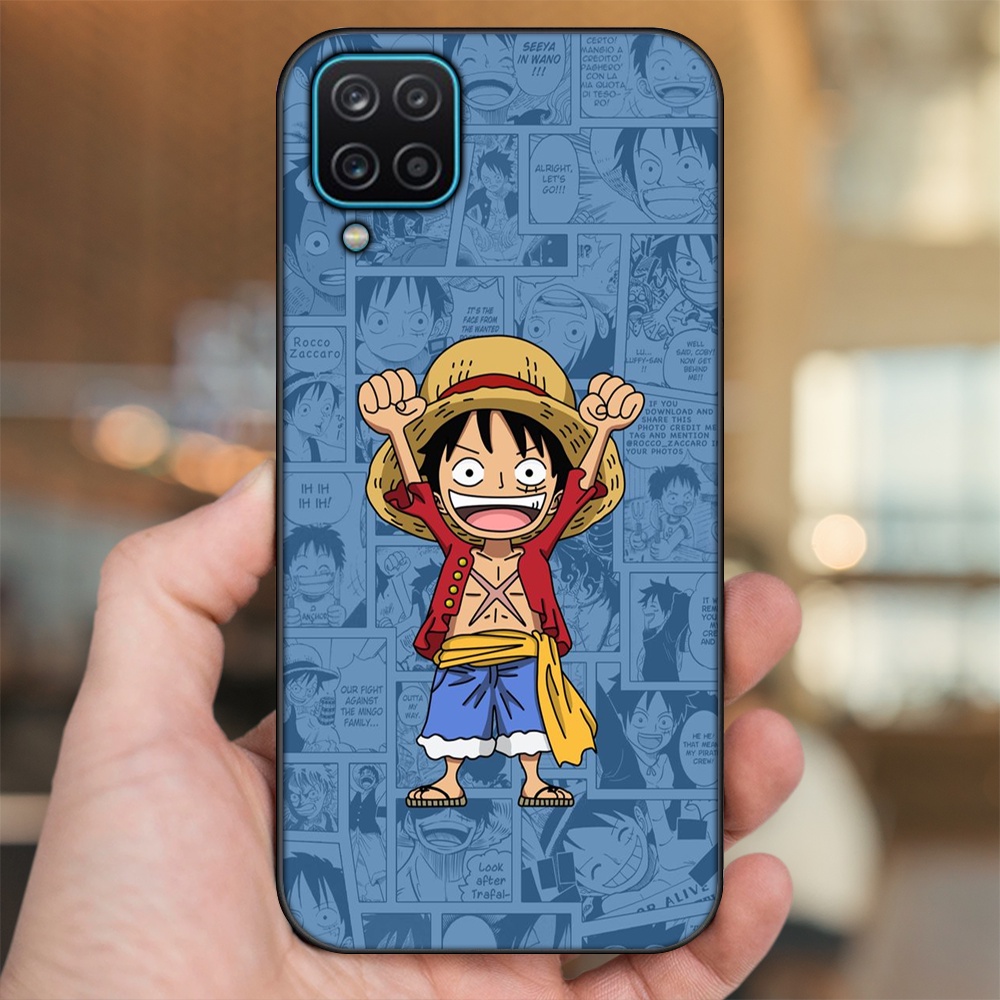 Ốp lưng Samsung A12 5G, M12 viền đen in hình Luffy One Piece