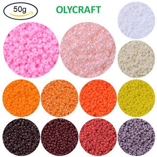 Gói 50g hạt cườm MIYUKI Olycraft Elite loại tròn Rocailles Nhật Bản 2x1.3mm Lỗ: 0.8mm khoảng 5500 hạt/gói 50g nhiều màu