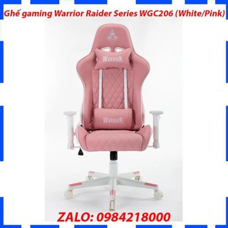 Ghế gaming warrior raider series wgc206 white/pink - chất liệu da pu cao cấp - bảo hành 12 tháng
