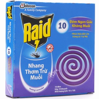 Combo 5 Hộp Nhang Muỗi Raid Hương Lavender