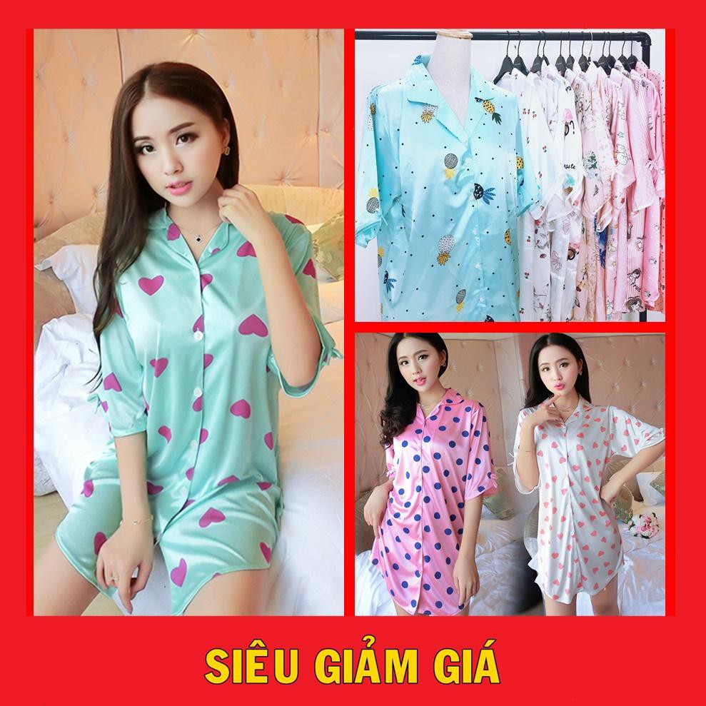 Đầm ngủ sơ mi phi bóng Thái Lan Freesize DNP | Shopee Việt Nam