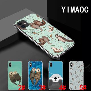 Ốp điện thoại TPU mềm trong suốt in hình loài rái cá hoạt hình cho iPhone XS Max XR X 11 Pro 7 8 6 6S Plus 161Q