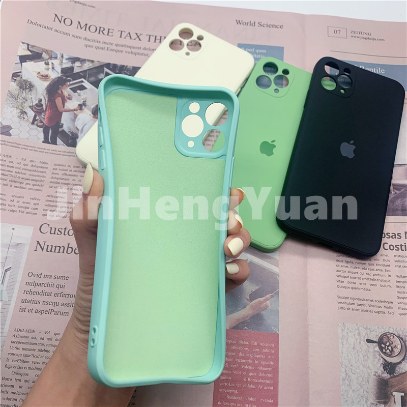 Ốp điện thoại silicone mềm màu trơn bảo vệ camera cho IPhone 11 Pro X XS Max XR 7 8 6 6S PLUS