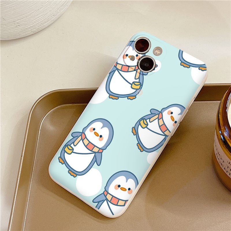 Ốp điện thoại iphone mềm hình chim cánh cụt ốp iPhone 12 13 11 PRO MAX 6/6s 7/8plus SE2 X/XS XR XS MAX vuông cạnh
