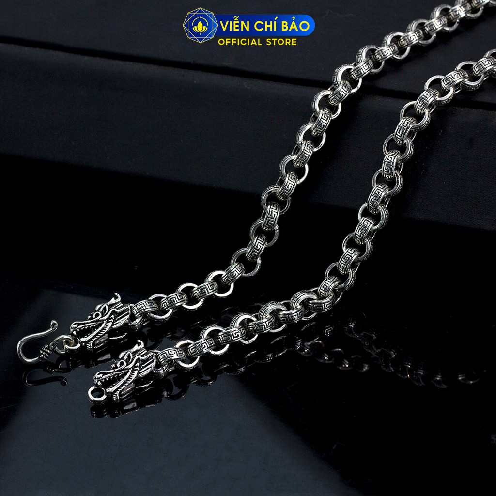 Dây chuyền bạc nam VIỄN CHÍ BẢO họa tiết cá tính 8mm chất liệu bạc thái D100021