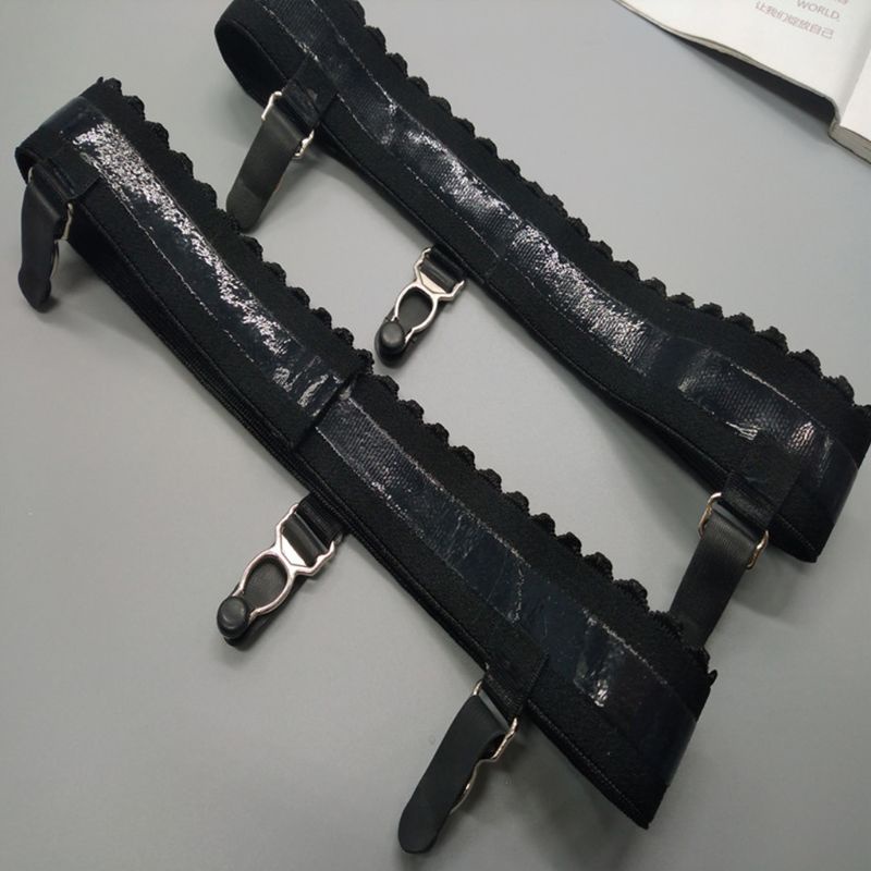 2 Đai nịt vớ co giãn chống trượt có 3 kẹp phong cách cosplay quyến rũ cho nữ