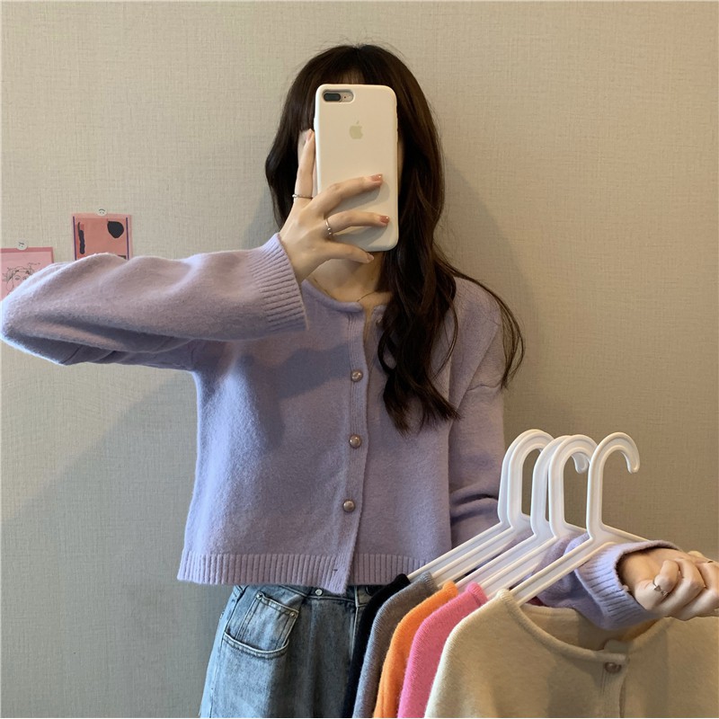 Áo Cardigan Chất Len Dáng Lửng Xinh Xắn Cho Bạn Nữ