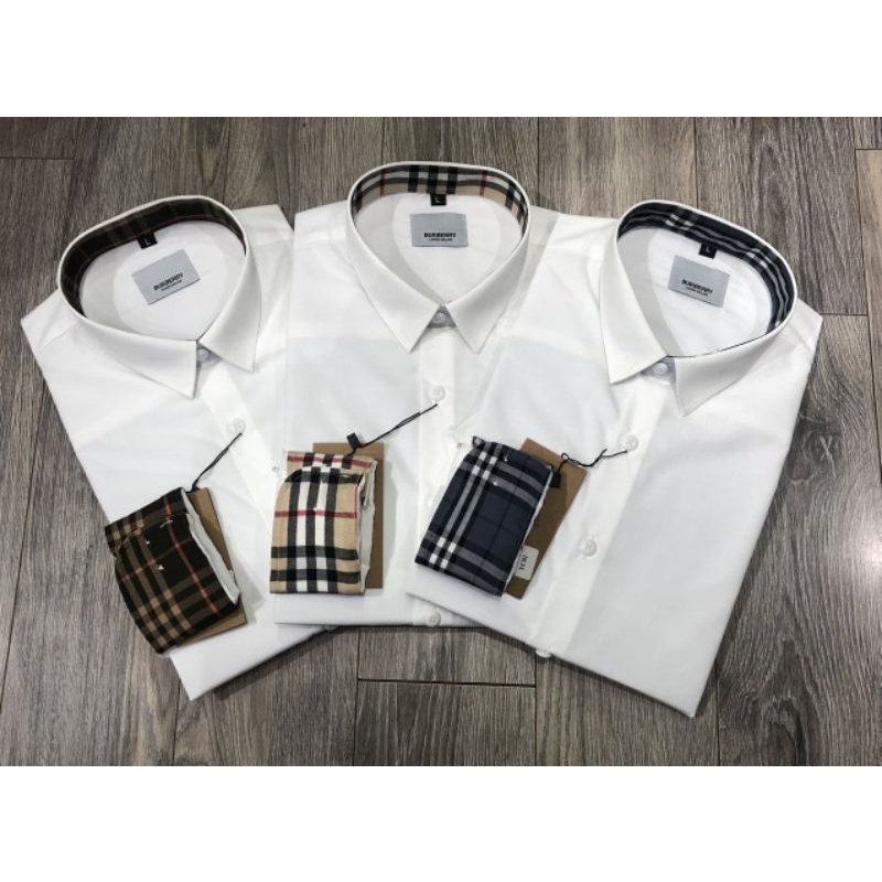 Áo sơ mi trắng dài tay Badass áo sơ mi nam phối màu cổ tay cực mềm mịn thoáng khí