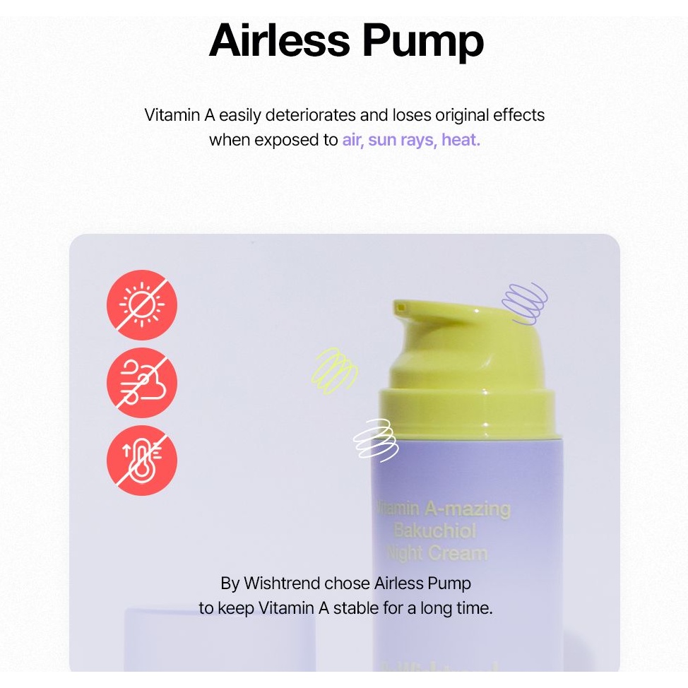 Kem Dưỡng Đêm Phục Hồi và Tái Tạo Da By Wishtrend Vitamin A-mazing Bakuchiol Night Cream 30g