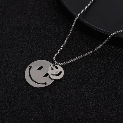 Dây Chuyền Two Smiley Màu Bạc Merin Accessories- Mặt Vòng Cổ Hình Mặt Cười Chất Liệu Titan Cao Cấp Không Gỉ - Two Smiley