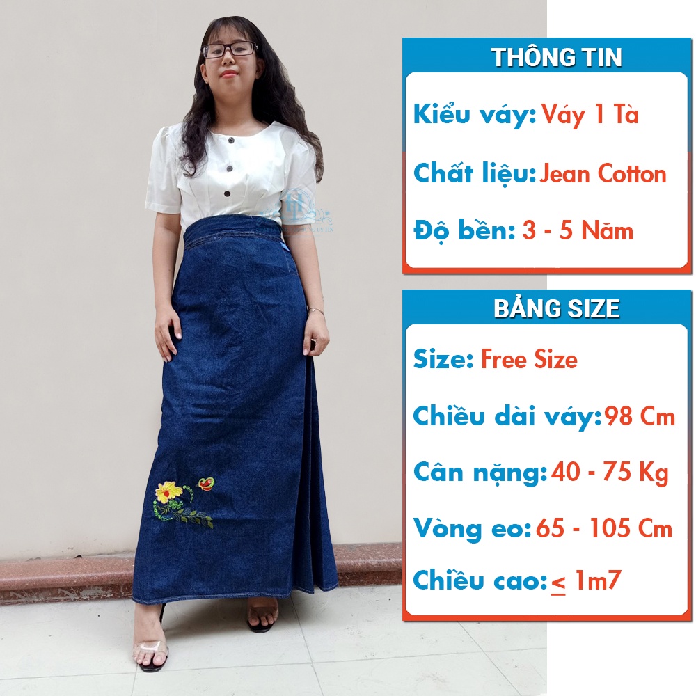 Combo Áo Khoác Và Váy Chống Nắng Jean Loại Cao Cấp Chất Vải Dày Dặn Có Nút Bấm Không Gỉ Chắc Chắn