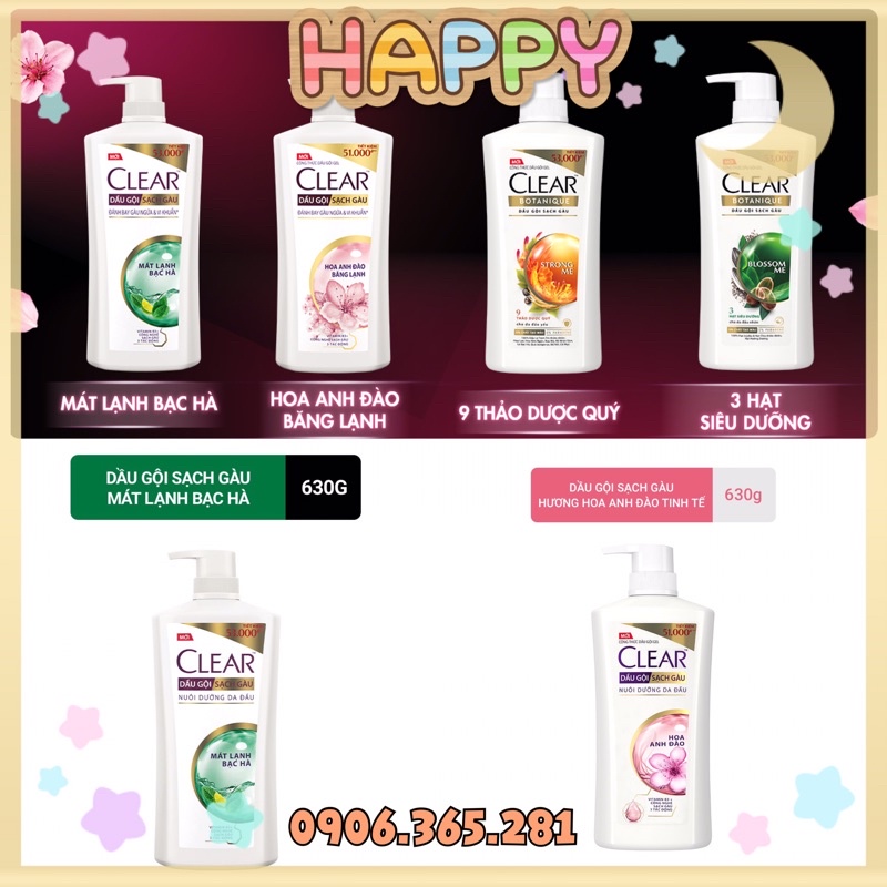 HH [Mẫu mới] Dầu gội Clear Thái Lan 450ml - 480ml