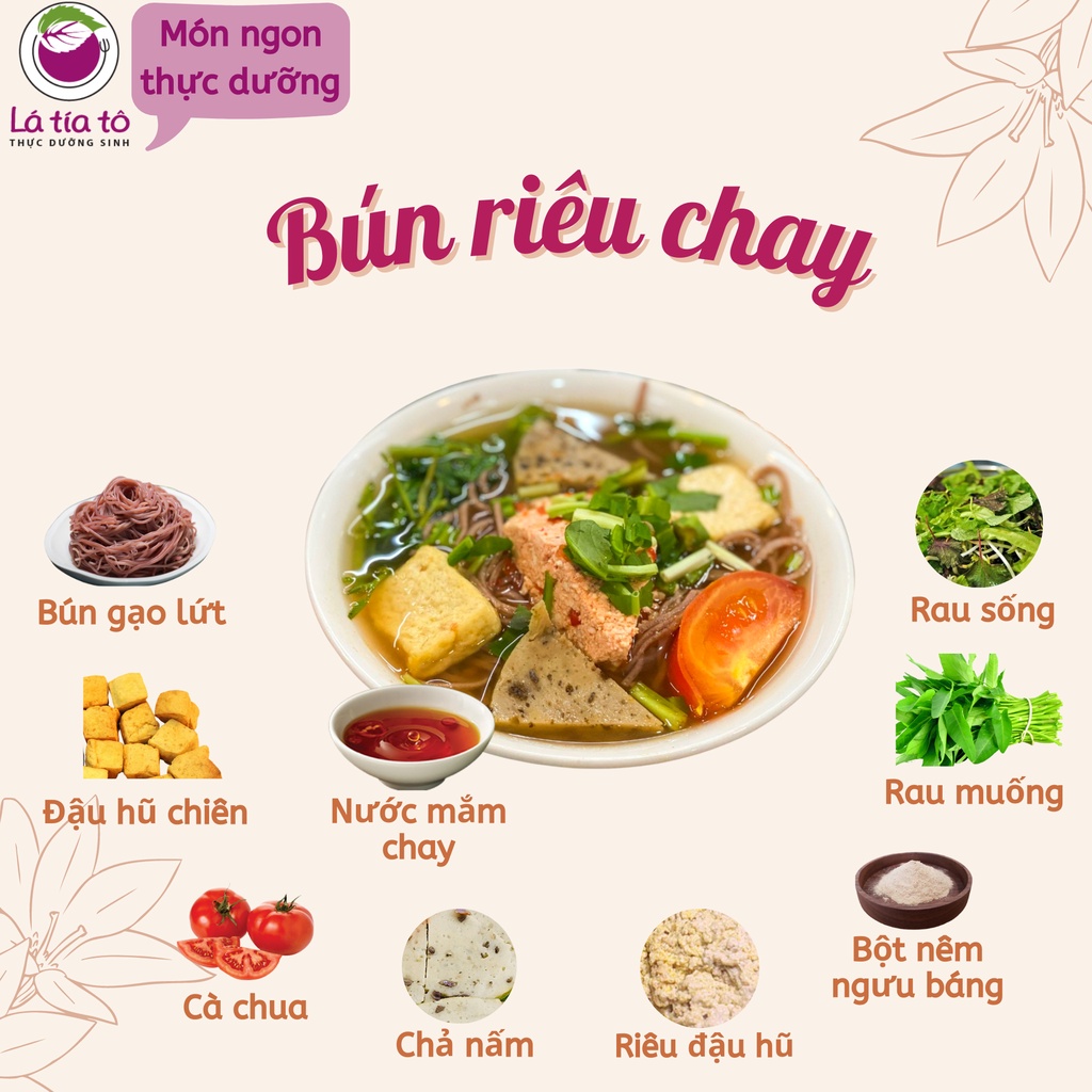 BÚN GẠO LỨT ĂN LIỀN 500GR - LÁ TÍA TÔ