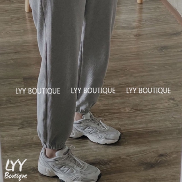 Quần nỉ tăm dầy dặn dáng quần JOGGER nữ bo chun dưới freesize 5 màu hàng Quảng Châu LYY BOUTIQUE