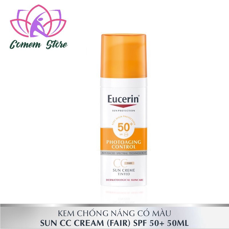 Kem chống nắng làm đều màu da Eucerin Sun Cream Face Tinted CC Cream SPF50+ 50ml