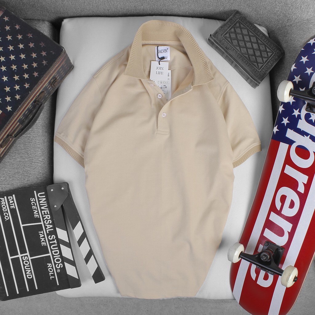 Áo polo nam Galvin cổ dệt bo len,áo thun nam có cổ tay lỡ công sở | BigBuy360 - bigbuy360.vn