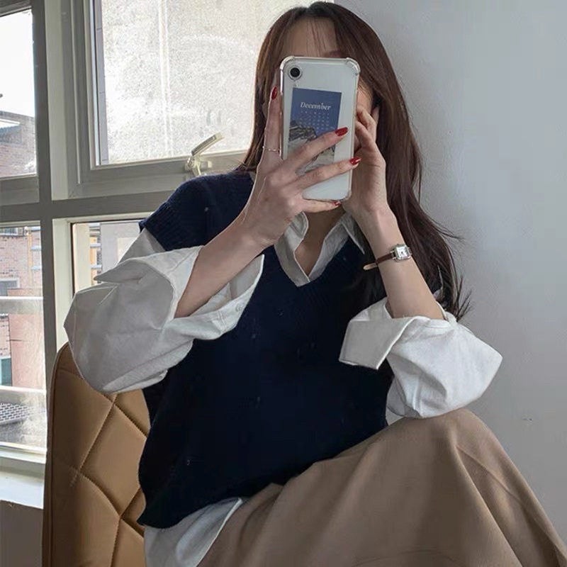 Áo gile Len trơn Ulzzang