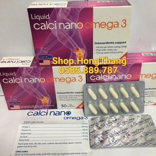 Liquid Calci nano omega 3 phòng ngừa loãng sương, phát triền chiều cao 30 viên