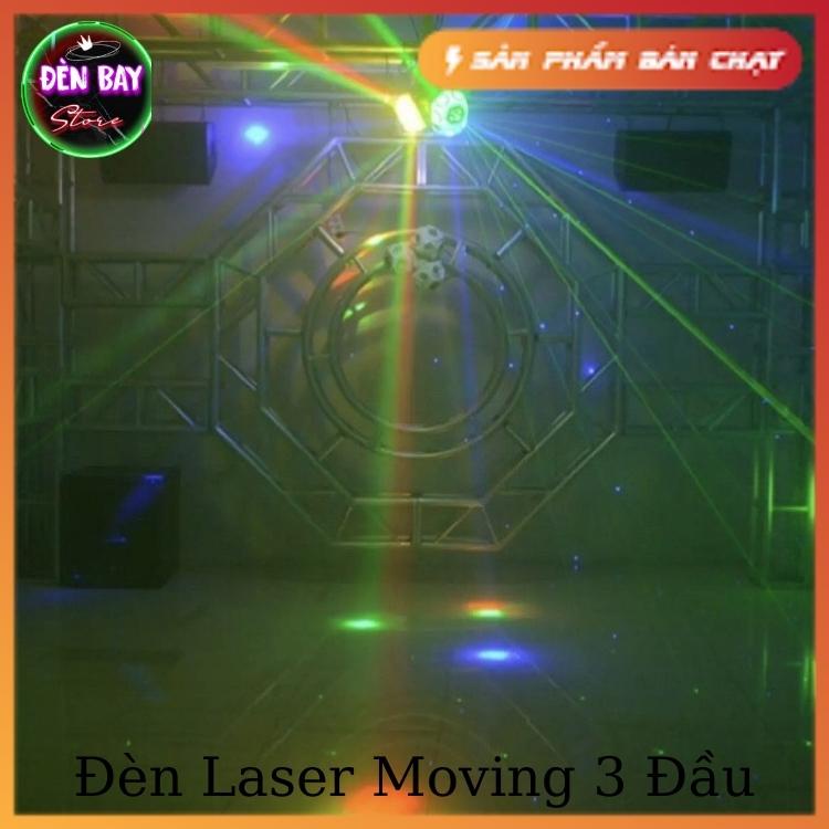 Đèn Laser Moving 3 Đầu Độc Lập 18 Mắt Led Có Laser Cảm Biến Âm Thanh Thích Hợp Cho Phòng Bay, Karaoke, Bar, Vũ Trường