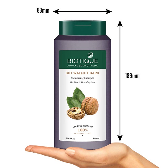 Dầu Gội Sạch Sâu, Phồng Tóc Từ Hạt Óc Chó Biotique | Bio Walnut Bark Volumizing Shampoo for Fine & Thinning Hair 340ml
