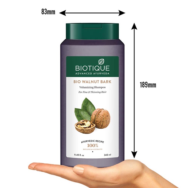 Dầu Gội Sạch Sâu, Phồng Tóc Từ Hạt Óc Chó Biotique | Bio Walnut Bark Volumizing Shampoo for Fine & Thinning Hair 340ml