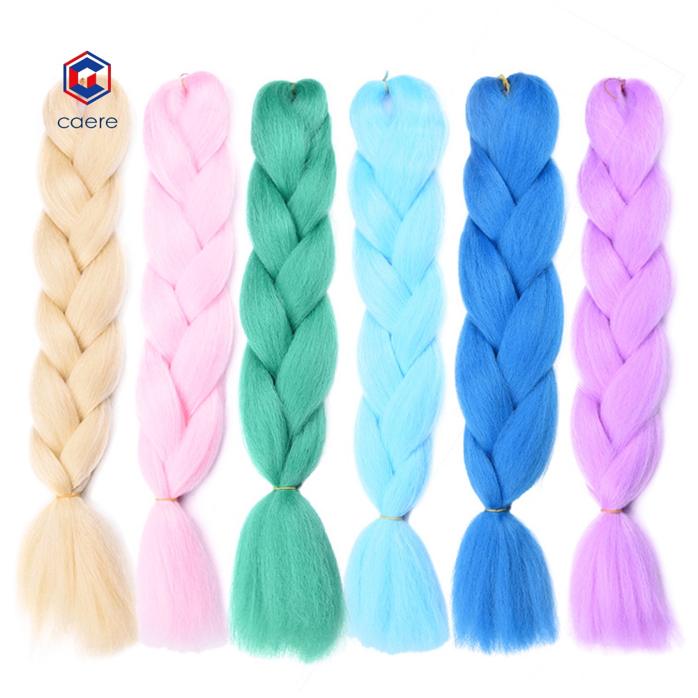 Caere_Women Jumbo Crochet Braiding Ombre Color Synthetic Kanekalon Hair Extensions