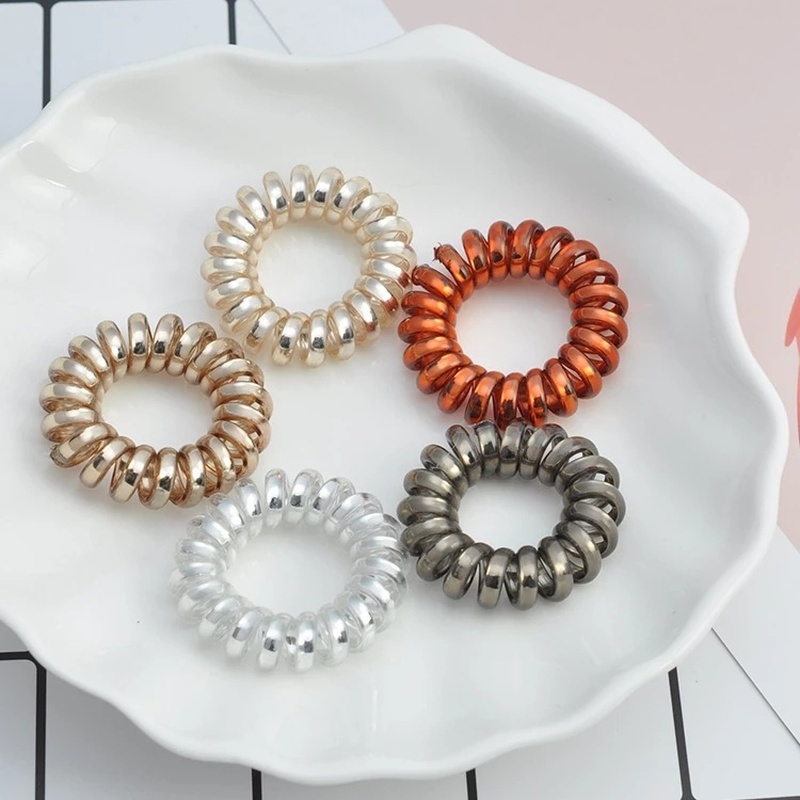 Dây Cột Tóc Màu Trơn Co Giãn Tốt Phong Cách Pháp Cổ Điển Thời Trang Cho Nữ