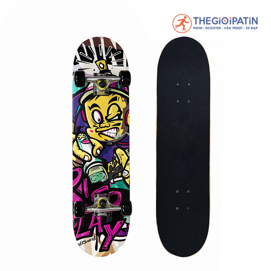 Ván Trượt Người Lớn Giá Rẻ CENTOSY Bensai Skateboard 15 - In Hình Phong Cách, Mặt Nhám Chống Trơn