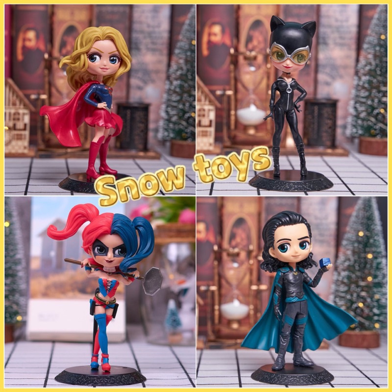 Mô hình Marvel Avengers DC - Q Posket - Joker Harley Quinn Captain Iron Spider man Thor Loki Cat Wonder Women - Cao 15cm