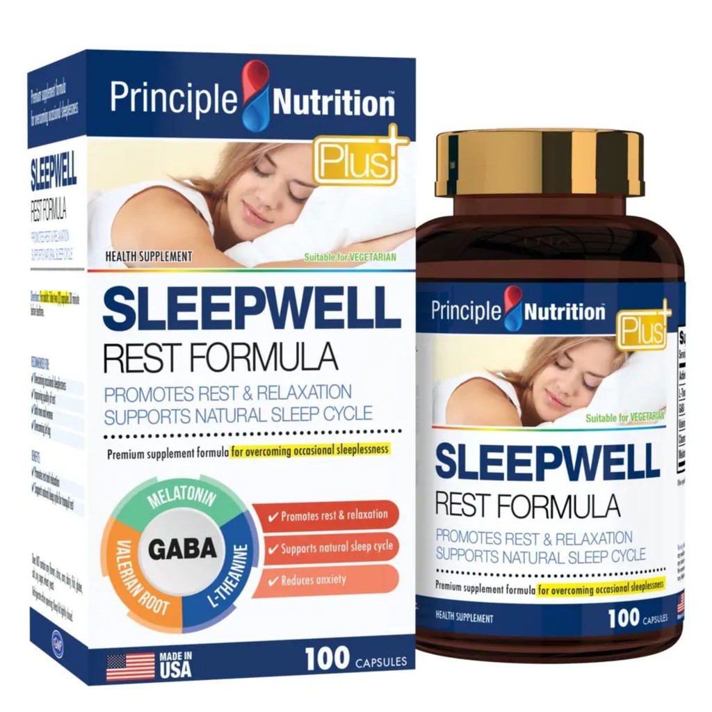 Viên Hỗ Trợ Giấc Ngủ, Giảm Căng Thẳng Principle Nutrition Sleep Well Rest Formula Hộp 100 Viên