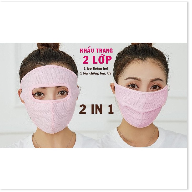 Khẩu trang Ninja 2 lớp vải cotton thông hơi che kín mặt chống nắng chống bụi nam và nữ - Khau trang | BigBuy360 - bigbuy360.vn