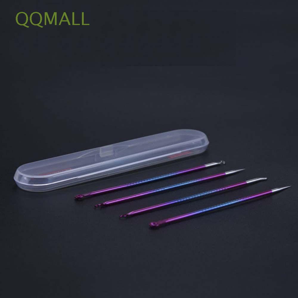 [Hàng mới về] Set 4 dụng cụ loại bỏ mụn đầu đen bằng thép không gỉ nhỏ gọn chăm sóc da mặt