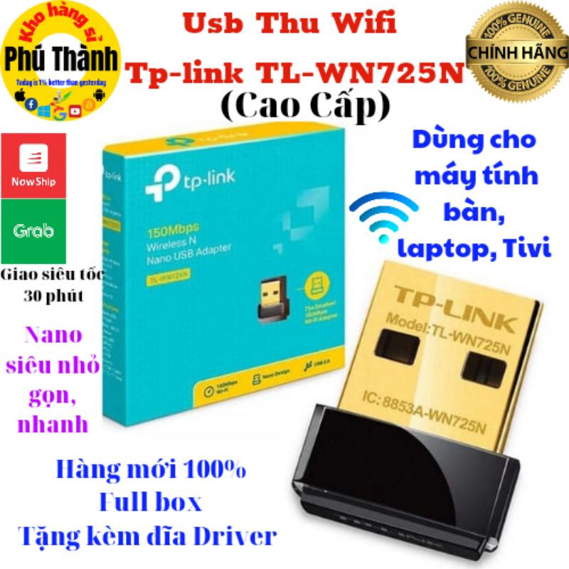 Bộ thu wifi máy tính bàn cao cấp Tp-Link TL-WN725N, Totolink, Lblink - BH 2 năm chính hãng