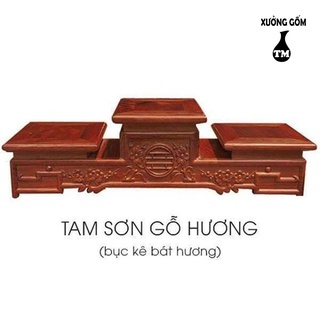 Tam Cấp Gỗ Hương - Đế Kê Bát Hương Xưởng Gốm TM Bát Tràng