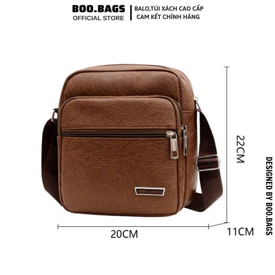 Túi Đeo Chéo Nam Da Pu, Túi Messenger Nam Cao Cấp Đi Học, Đi Chơi Phong Cách Hàn Quốc Boobags  Boo-022