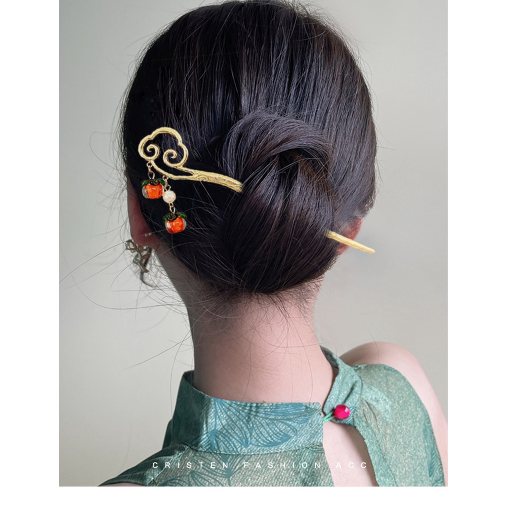 Kẹp Tóc Persimmon Ruyi ~ Xiangyun Thời Trang Mùa Hè Cho Nữ