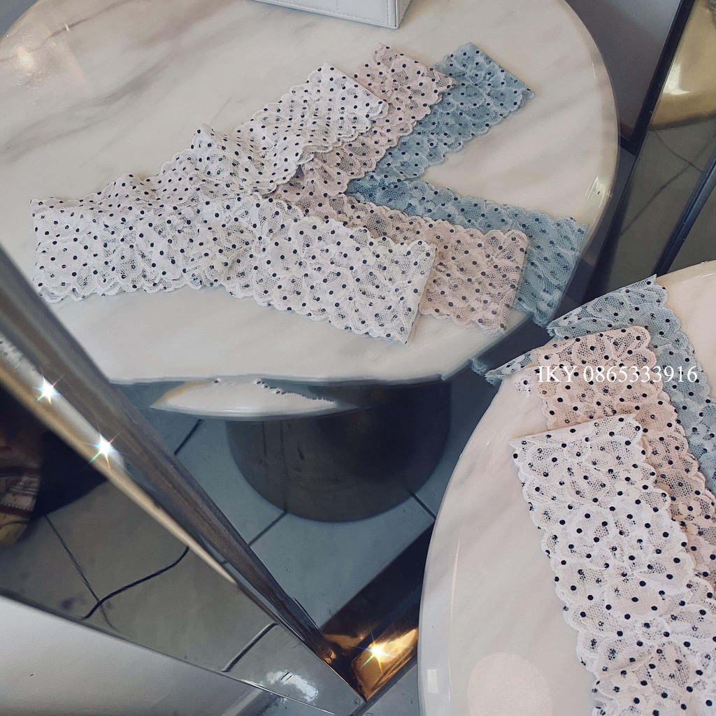 🌺 RẺ NHẤT SHOPEE 🌺 Bộ đồ lót ren không gọng có mút chấm bi 2 màu xanh và hồng nude | BigBuy360 - bigbuy360.vn