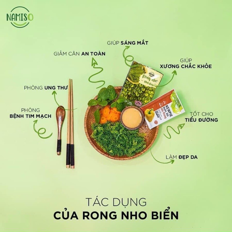 Namiso đệ nhất rong nho Nhật Bản - Rong nho tươi tách nước