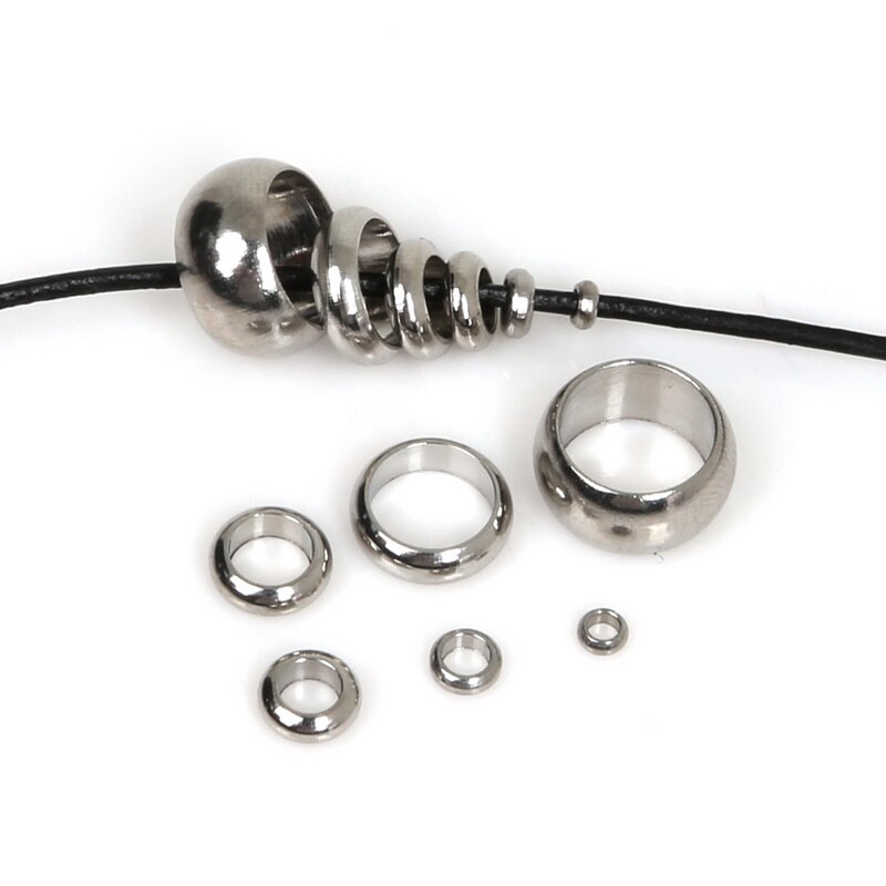 Hạt xỏ lỗ lớn bằng thép không gỉ dùng làm trang sức thủ công