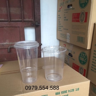 200 Cốc nhựa PP, ly nhựa PP 1000ml kèm nắp