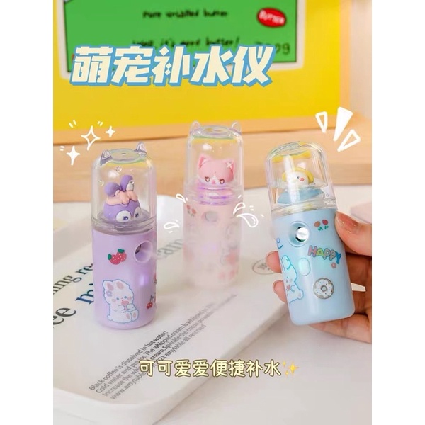 Máy phun sương cầm tay hình nhân vật dễ thương sử dụng cấp ẩm cho da vào thời tiết hanh khô hay ngồi điều hoà