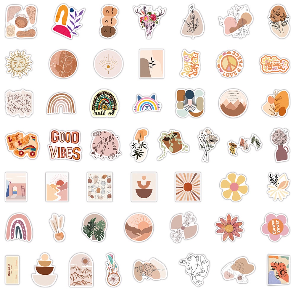 200/100/50 Sticker Dán Điện Thoại Laptop Hình Graffiti Phong Cách Bohemia