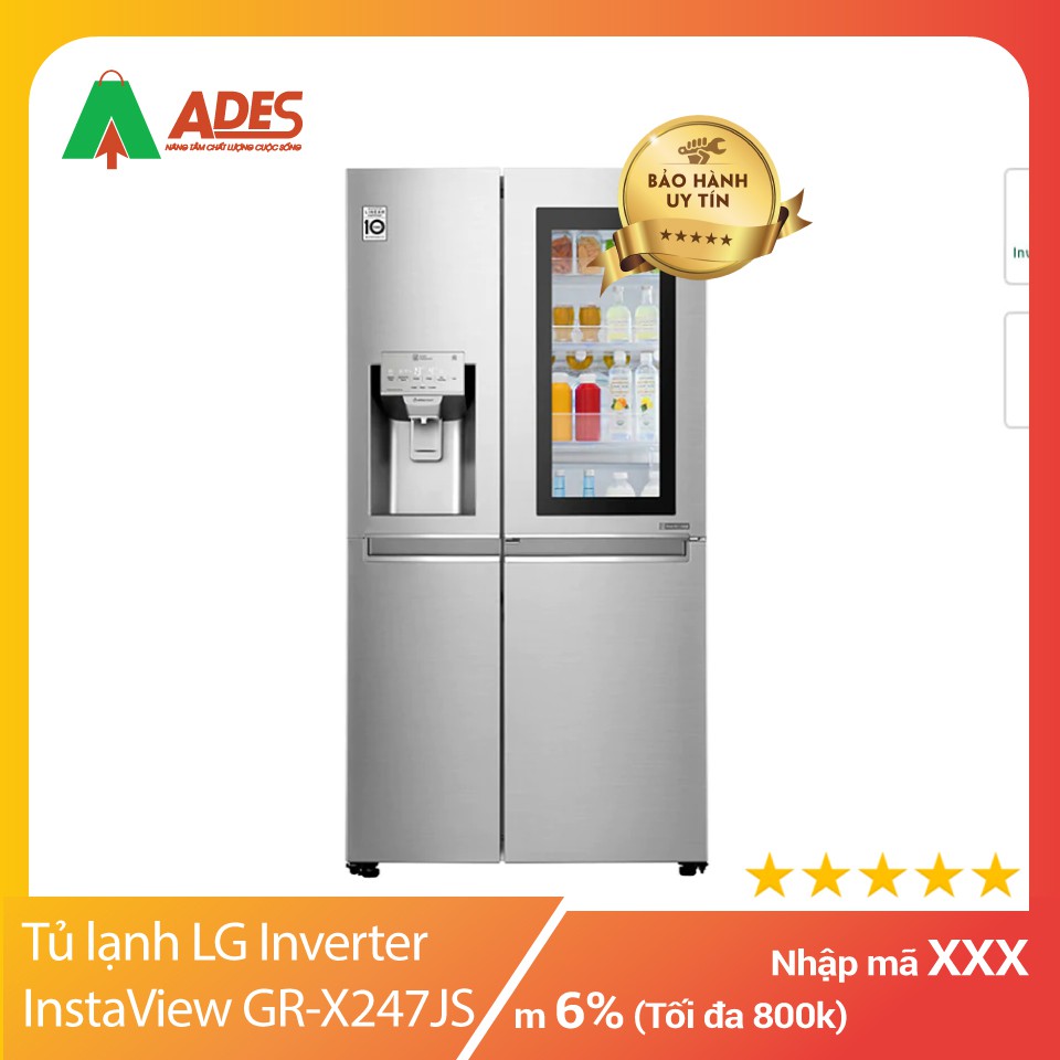 [ LG INSTAVIEW ] Tủ lạnh LG Inverter InstaView Door-in-Door 601 lít GR-X247JS