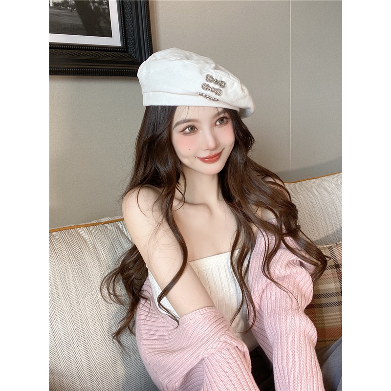 Áo khoác cardigan dệt kim dáng ôm màu trắng thời trang Hàn Quốc
