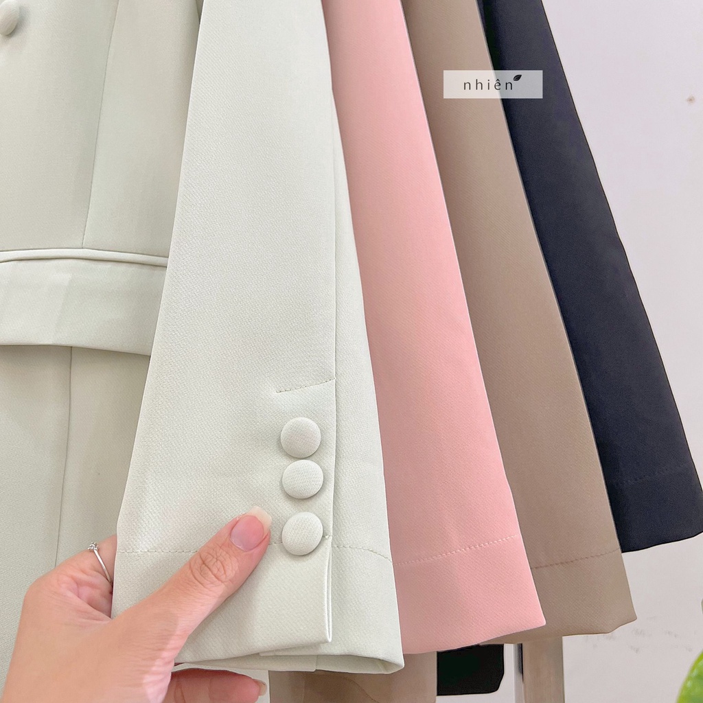 Áo khoác blazer basic phối nút nhiennhienvintage BK15