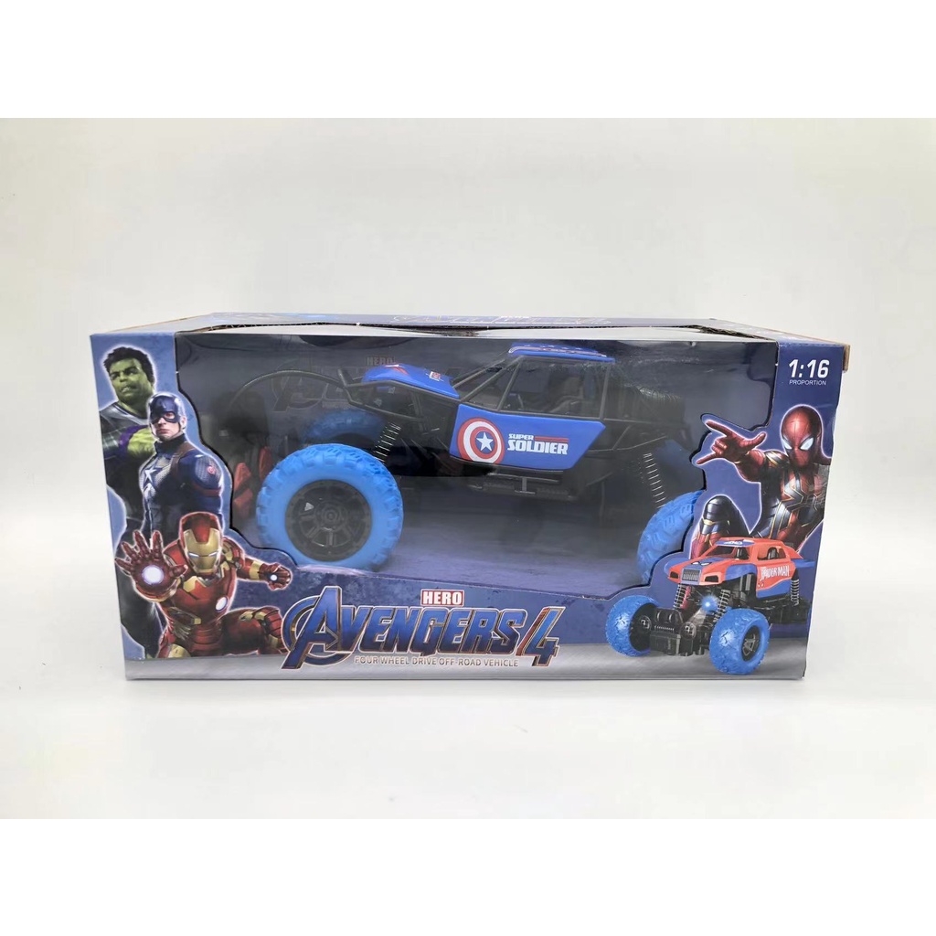 Xe điều khiển địa hình mô hình Avengers kèm dây sạc đồ chơi dành cho bé trai