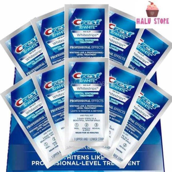 445566 Combo 14 miếng (7 gói/7 ngày) dán trắng răng Crest 3D White Whitestrips loại Professional Effects - Mỹ bopster