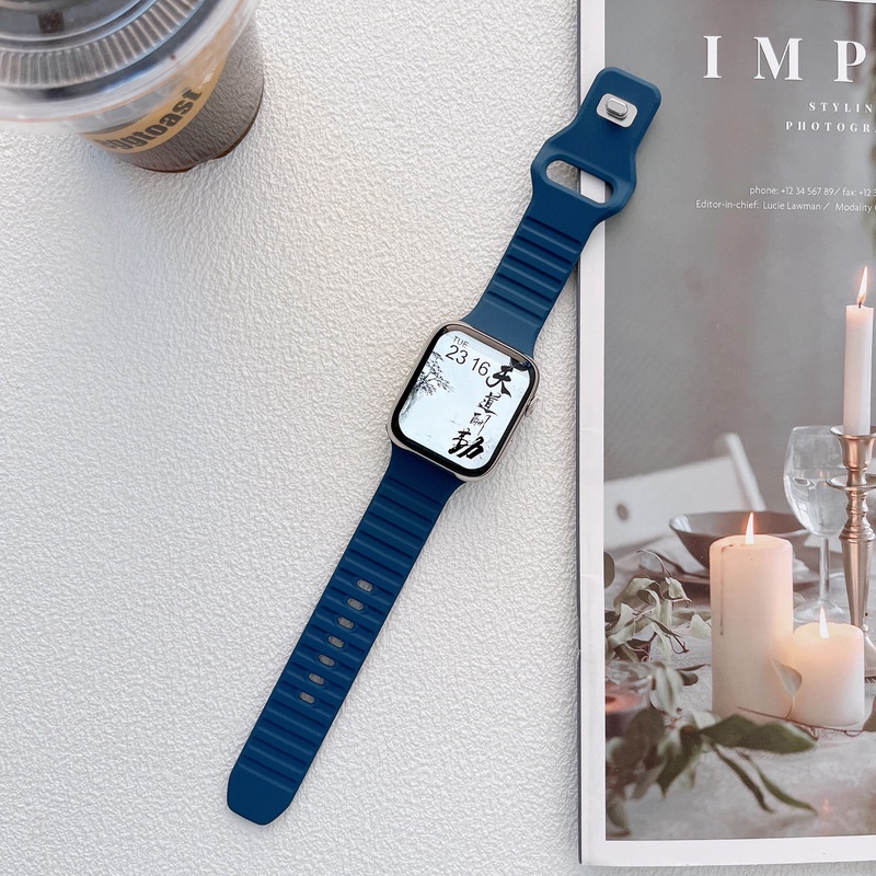 Dây Đeo Silicone 2022 Cho Đồng Hồ Apple watch 44mm 45mm 42mm iWatch 40mm 38mm 41mm 7 3 5 6 se