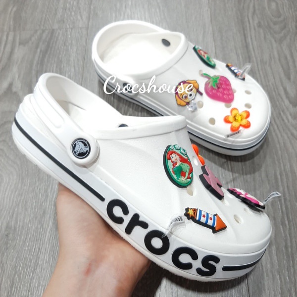 Dép crocs chính hãng, dép sục crocs baya nam nữ tặng kèm jibbitz gắn viền chữ - Crocs house