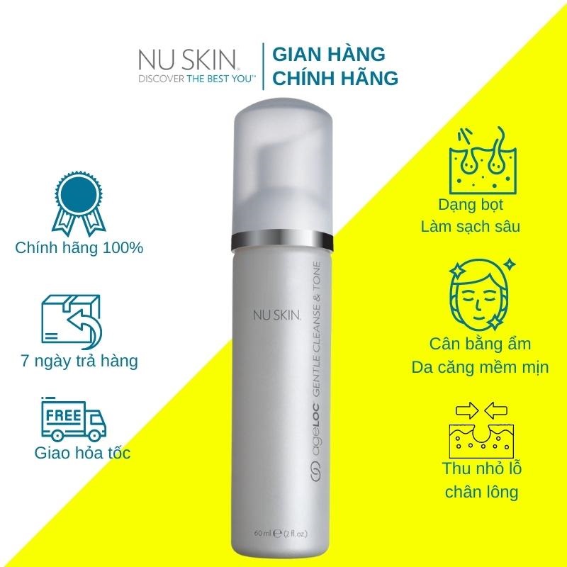 Sửa rửa mặt &amp; nước hoa hồng dịu nhẹ Nuskin ageLOC Gentle Cleanse &amp; Tone 60ml